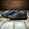 Чоловічі шкіряні кеди (натуральна шкіра) чорні демісезонні, кеди для чоловіків на весну осінь, розмір 40-45, фото 4