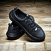 Чоловічі шкіряні кеди (натуральна шкіра) чорні демісезонні, кеди для чоловіків на весну осінь, розмір 40-45, фото 6