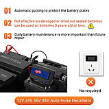 Десульфататор, регенератор олив'яно-кислотних АКБ 12/24/36/48V LED (2 А крокодили обновив, синій), фото 2