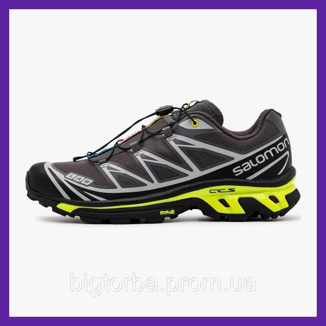 Мужские Кроссовки Salomon Xt-6 Black\Grey\Green Саломон ХТ 6 Серые ...