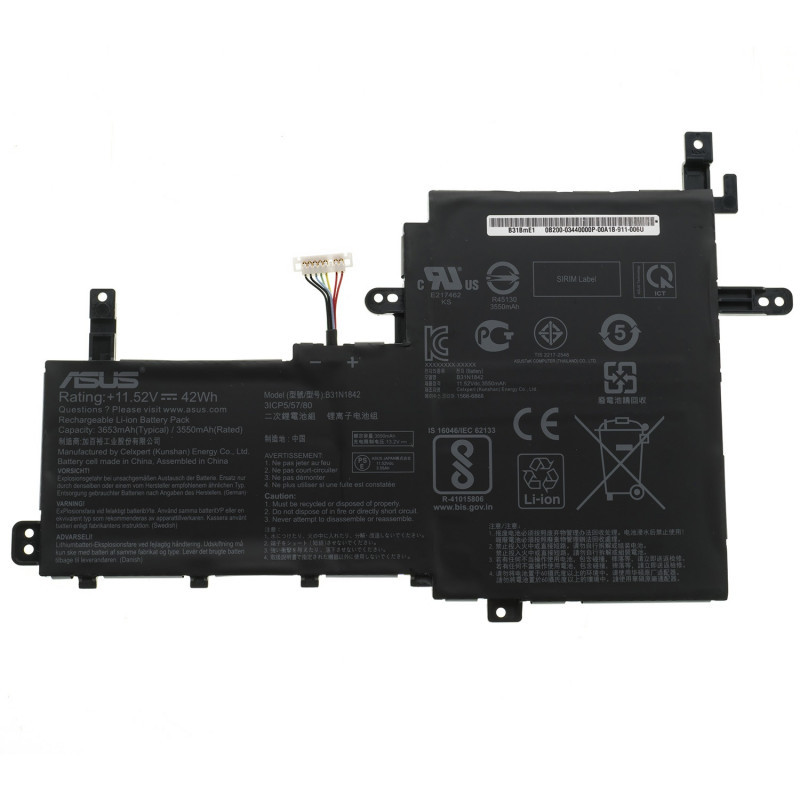Батарея ASUS B31N1842 S15 S531FL S531FA-BQ029T S531FL S5500FL S531FA-BQ028T S531FL-EJ154T S531FA S531FA-BQ027T, фото 1