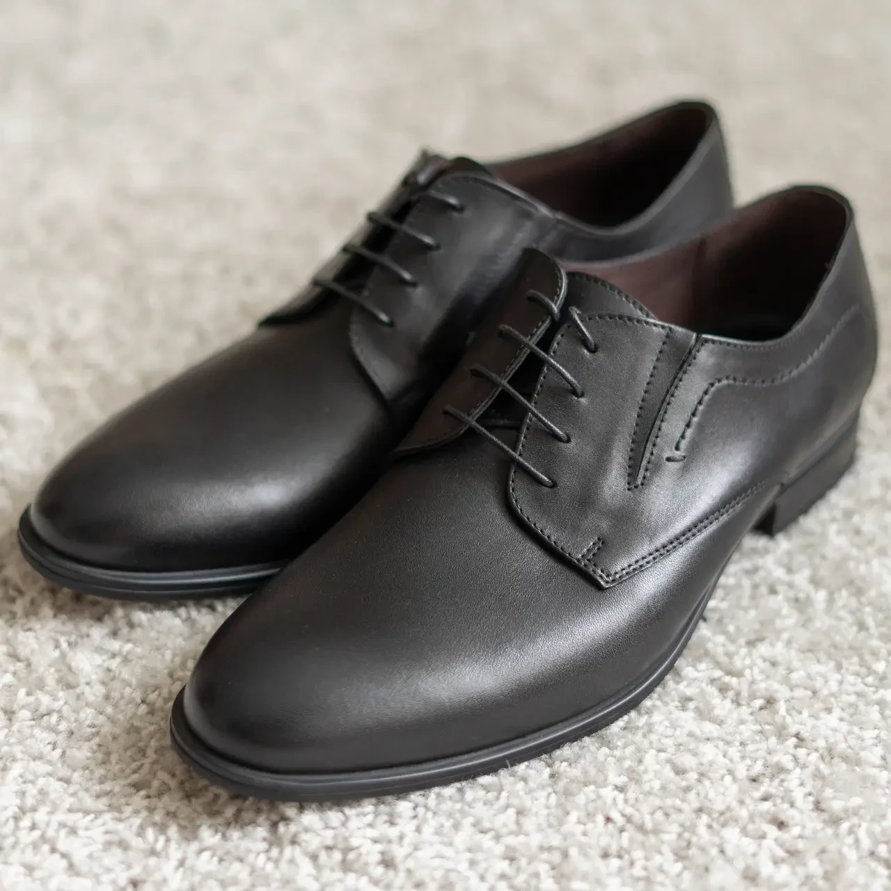 Туфлі дербі, матово чорні 39 розмір, фото 1