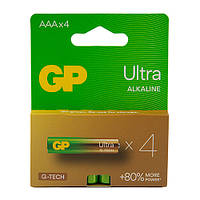 Батарейка GP ULTRA ALKALINE 1.5V 24AU21-SB4 лужна, LR03, ААА (4891199218255)