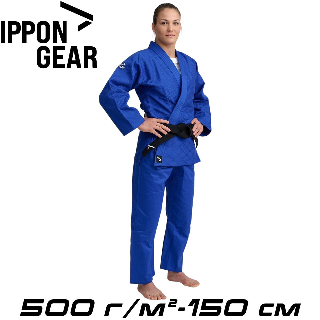 Кімоно для дзюдо унісекс для підлітків синє Ippon Gear Basic 2 Blue щільність 500 гр/м.кв. (150 см)