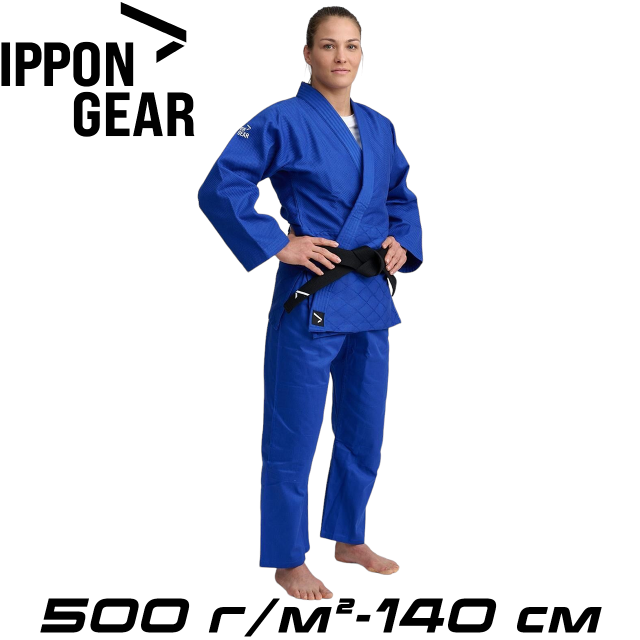 Кімоно для дзюдо унісекс для підлітків синє Ippon Gear Basic 2 Blue щільність 500 гр/м.кв. (140 см)