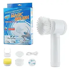 Електрична щітка для прибирання MAGIC BRUSH 5B1 універсальна щітка з насадками для посуду ванних меблів YU227