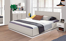 Ліжко двоспальне 160x200 см з ДСП Франческа Кашемір + Білий Модерн