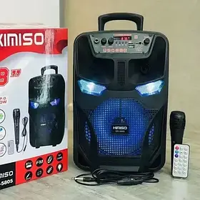 Бездротова акустична колонка-валіза Kimiso QS-5805 з мікрофоном і світломузкою USB/BT/FM/Bluetooth tac SV227
