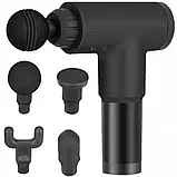 Акумуляторний масажер Fascial Gun, Ручний масажер чорний 6 режимів SV227, фото 4