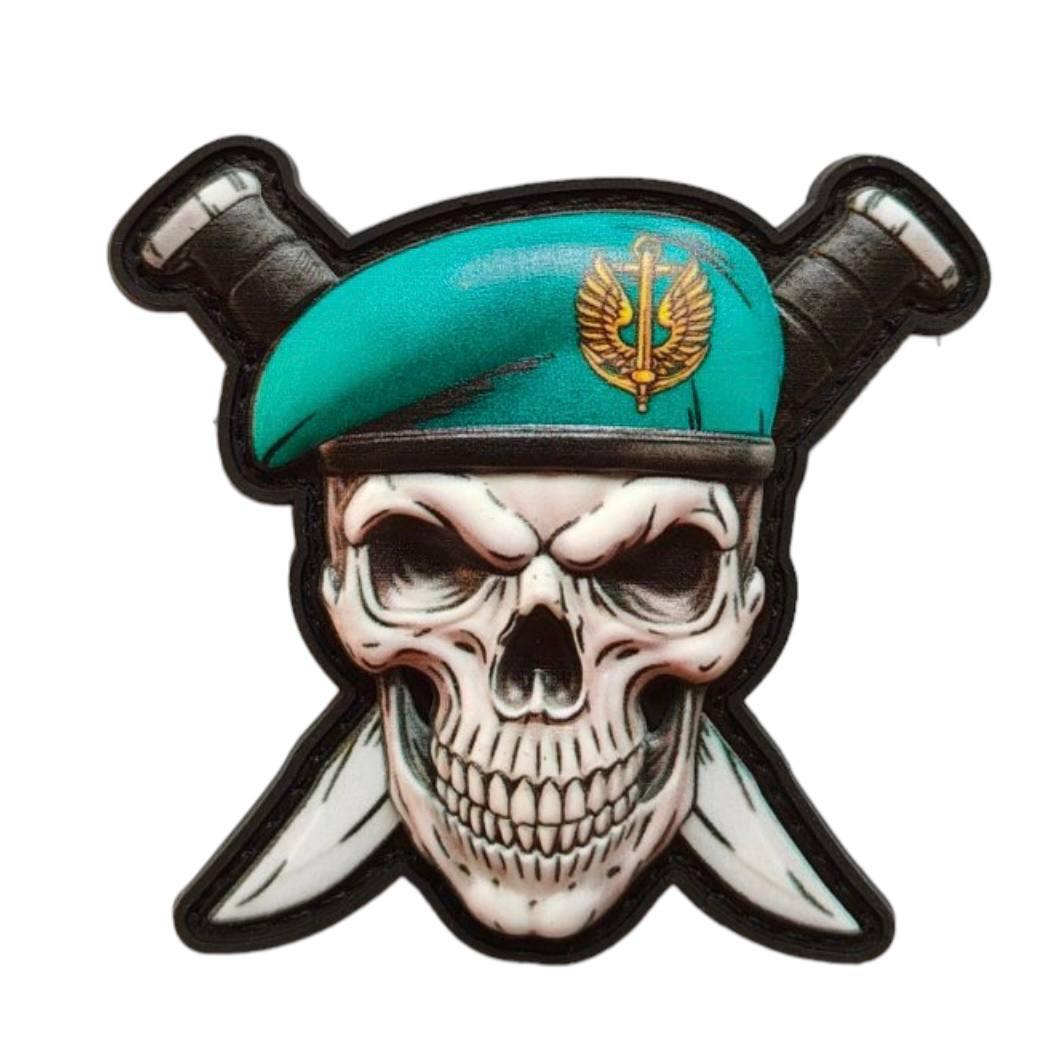 Шеврон нашивка Череп у береті (Морська піхота) 3d ПВХ