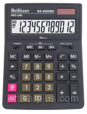 Калькулятор бухгалтерський Brilliant BS-8888BK 12 розрядний, фото 1