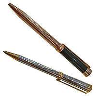 Ручка кулькова золоте срібло, товщина лінії 1 мм, синя
