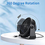 Настільний вентилятор TriPole USB, 3-швидкісний регульований настільний вентилятор з сильним вітром, міні-особистий вентилятор, фото 4