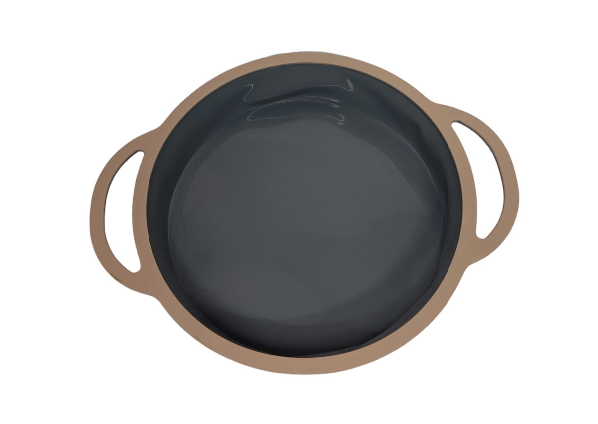 Силіконова форма кругла СІРА З РОЖЕВИМ