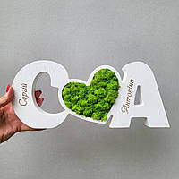 Іменний подарунок до дня святого Валентина, весілля, річниці весілля. Ініціали чоловіка та дружини