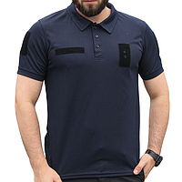Тактична футболка Поло для ДСНС, потовідвідна, Coolpass, синя