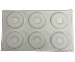 Силіконова форма для випікання "Пончик" на 6 комірок біла