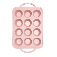 Силіконова форма для капкейків на 12 шт. РОЗОВА