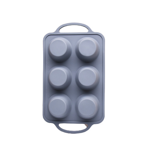 Силіконова форма для капкейків на 6 шт. СЕРА ПЛОТНА, фото 1