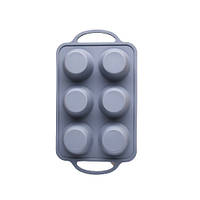 Силіконова форма для капкейків на 6 шт. СЕРА ПЛОТНА