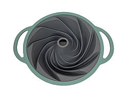 Силіконова форма з втулкою СЕРА З ГОЛУБИМ