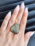 Лабрадор крапля камінь без оправи. Кабошон натуральний лабрадор 34*26*7,5 мм. Індія., фото 3