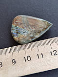 Лабрадор крапля камінь без оправи. Кабошон натуральний лабрадор 34*26*7,5 мм. Індія., фото 5