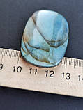 Лабрадор овал камінь без оправи. Кабошон натуральний лабрадор 43,5*31*5,5 мм. Індія., фото 7