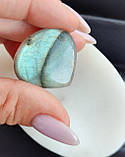 Лабрадор крапля камінь без оправи. Кабошон натуральний лабрадор 28.5*27*6 мм. Індія., фото 2