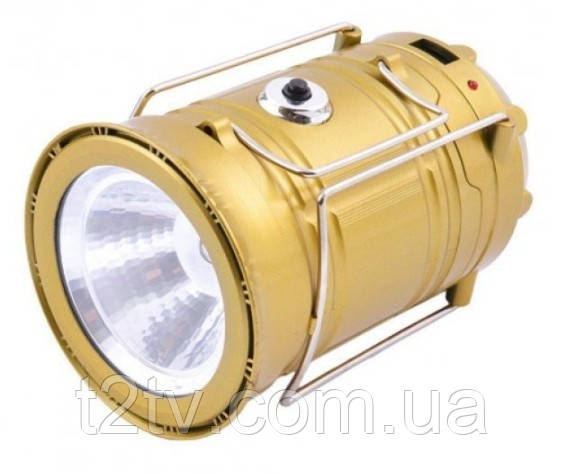 Ліхтарик кемпінговий G5800 5392 на сонячній батареї, з ф-цією Power Bank, золотистий, фото 1