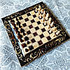Шахи та нарди ручної роботи з елементами ризіння для дерева та малюнком, зробленим випалюванням для дерева, фото 4