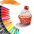 Маркери для малювання акварельні 60 штук, Маркери набір для скетчингу, Фломастери для малювання в сумці, фото 4