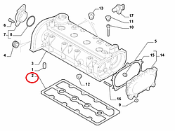 Прокладка клапанної кришки 1,4 i Doblo 2009-, Арт. 027005P, 55194045, CORTECO