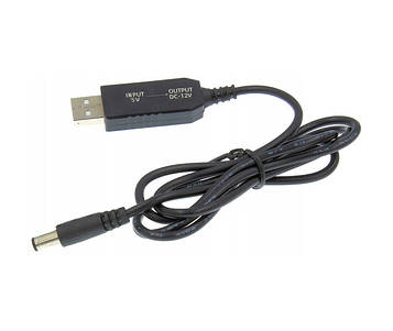 Кабель для роутера або модему USB to DC 5.5 x 2.1 мм підвищуючий до 12 В