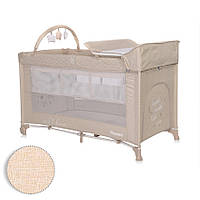 Ліжко-манеж Lorelli Noemi 2 Layers Plus Рожевий Fog Beige Star