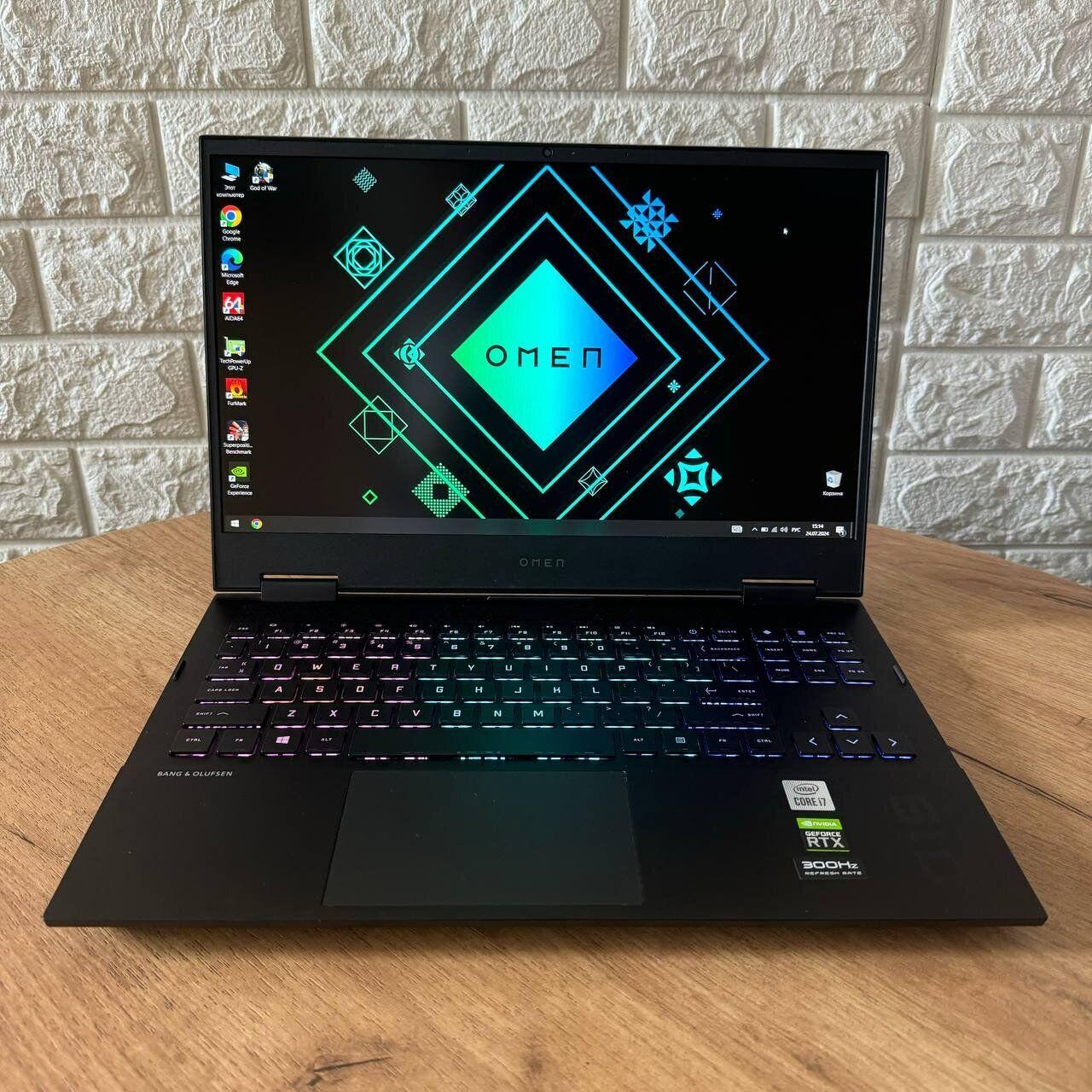 Б/в Ігровий ноутбук HP Omen 15-ek1013dx 15.6" 1920x1080| i7-10750H| 16GB RAM| 512GB SSD| RTX 3070 8GB