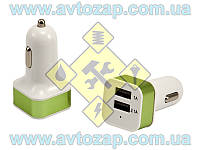 Штекер в прикуриватель - зарядное 2 USB 12-24V 1A/2,1А квадратный (КНР) YZS-3
