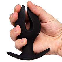 Анальна пробка Chisa Black Mont з пелюстками, ЛОТОС, чорний, L, фото 3