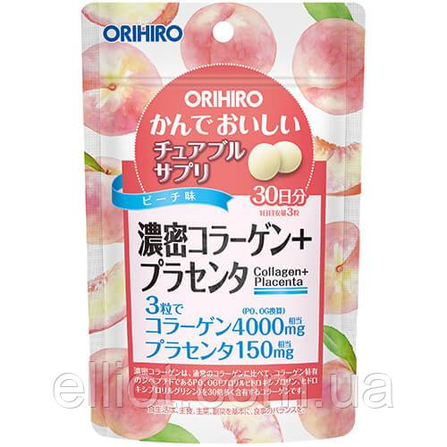 Orihiro Collagen Щільний колаген із плацентою жувальний Японія 30 днів