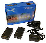 Подовжувач HDMI по витій парі HDMI Extender via single CAT5E/6 HDEX002M1 (1080p, 3D, 30-60 метрів*), фото 3