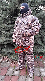 Зимовий камуфляжний костюм VERUS "Клен Цифра" для рибалки та полювання утеплений на флісі (Мікрофібра)