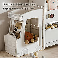 Стелаж з контейнерами Lumpurini Alessio, книжковою полицею Монтессорі. Шафа органайзер для іграшок та книжок, фото 5
