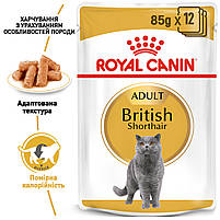 Вологий корм для дорослих котів ROYAL CANIN BRITISH SHORTHAIR ADULT 0.085 кг, 0.085 кг, фото 2