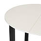 Розкладний круглий стіл Harry 102-142 см білий на чорних ніжках у вітальню, фото 8