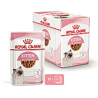 Вологий корм для кошенят (шматочки у соусі) ROYAL CANIN KITTEN IN GRAVY 0.085 кг, у паучах, 0.085 кг, фото 3