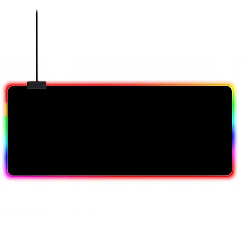 Ігрова антиковзаюча поверхня MousePad з RGB підсвічуванням 12 кольорів та водовідштовхуючим покриттям Чорний | Full black |