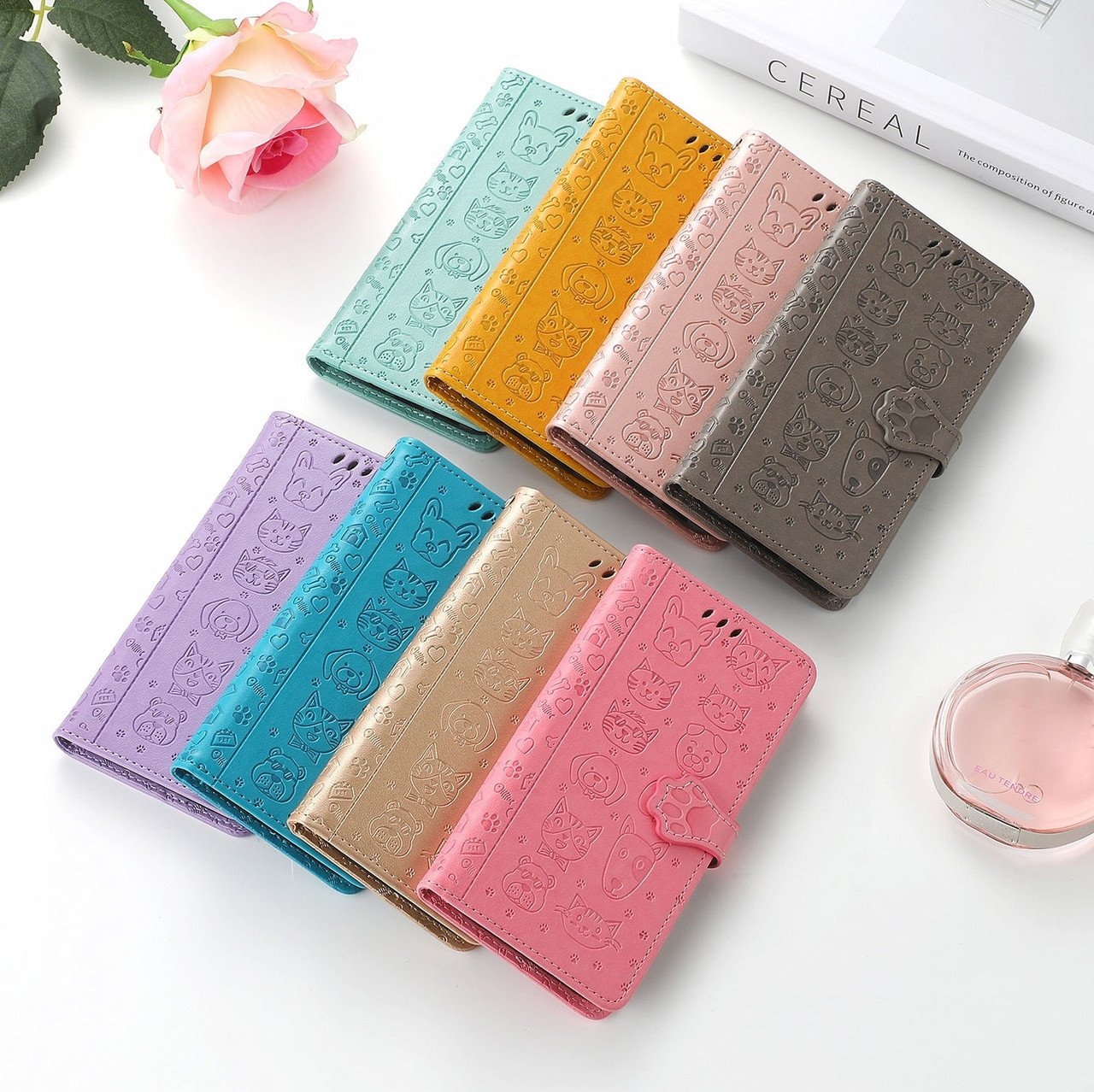 Чохол для Xiaomi Redmi 13 книжка ШКІРЯНИЙ з гаманцем візитницею ремінцем підставкою протиударний "CAT & DOG ", фото 1