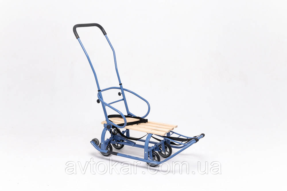 Санки-трансформер на колесах дитячі Патріот NEW 2024 колір: сіро-блакитний ORG, фото 1