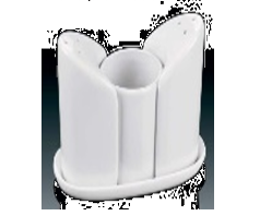 Набір для спецій на підставці сільничка, перечниця, підставка для зубочисток (Екстра біла)