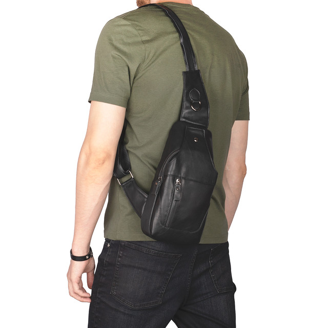 Рюкзак шкіряний на одне плече чорного кольору арт.00150 Рюкзак шкіряний на одне плече чорного кольору арт.00150